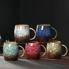 Creative and Personalized Mug Large Capacity Simple Ceramic Men's and Women's Couple Japanese Style Coffee Cup