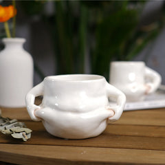 Ceramics Coffee Mug Novelty Fat Belly Mug with Handle Hot Cold Water Drinks Cup for Wedding Kitchen Household Drinkware